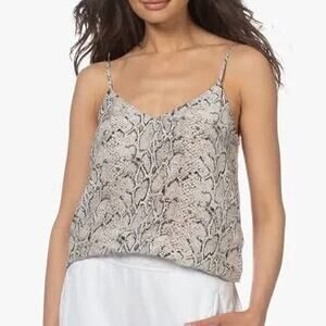 Equipment Layla 100% Silk Camisole Tank Top Natural Snakeskin Python Print XL